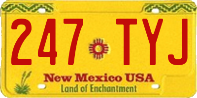 NM license plate 247TYJ