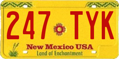 NM license plate 247TYK
