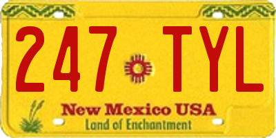 NM license plate 247TYL
