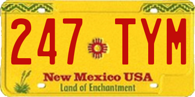 NM license plate 247TYM