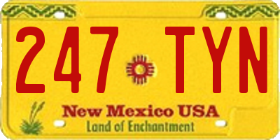 NM license plate 247TYN
