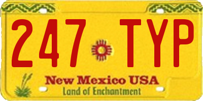 NM license plate 247TYP