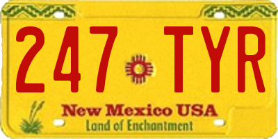 NM license plate 247TYR
