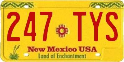 NM license plate 247TYS