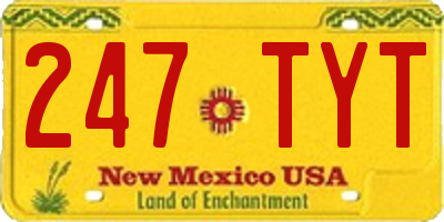 NM license plate 247TYT