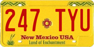 NM license plate 247TYU