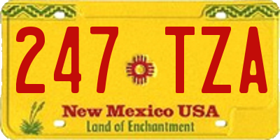 NM license plate 247TZA