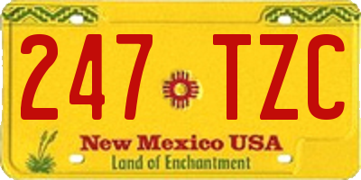 NM license plate 247TZC