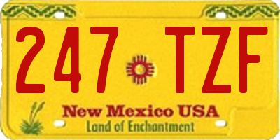 NM license plate 247TZF