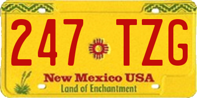 NM license plate 247TZG