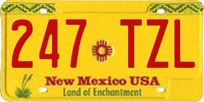 NM license plate 247TZL