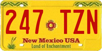 NM license plate 247TZN