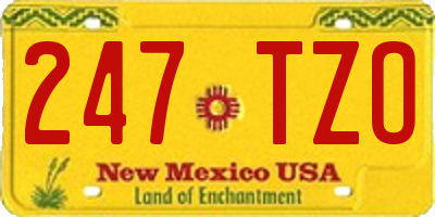 NM license plate 247TZO