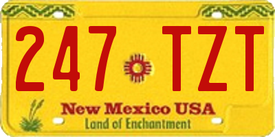 NM license plate 247TZT