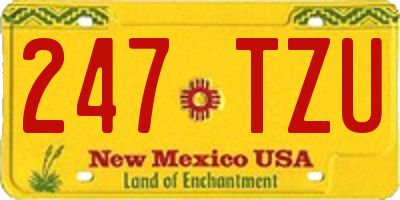 NM license plate 247TZU