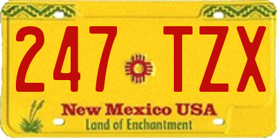 NM license plate 247TZX