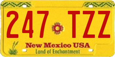 NM license plate 247TZZ