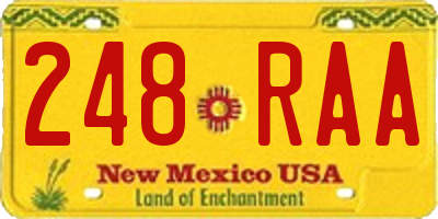 NM license plate 248RAA