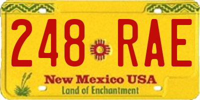 NM license plate 248RAE