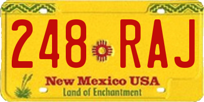 NM license plate 248RAJ