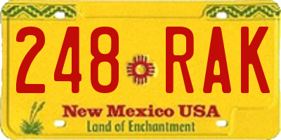 NM license plate 248RAK