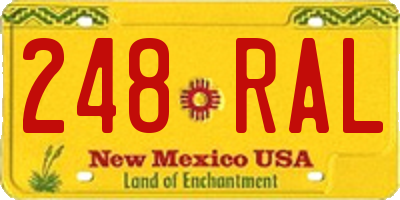 NM license plate 248RAL