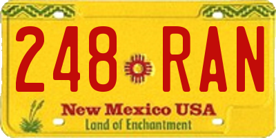 NM license plate 248RAN