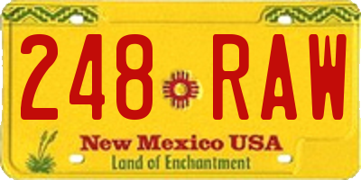 NM license plate 248RAW