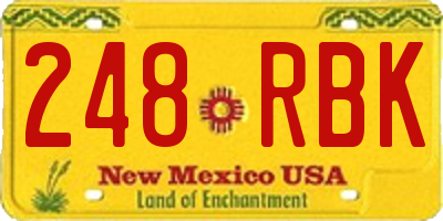 NM license plate 248RBK