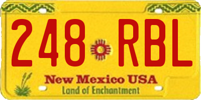 NM license plate 248RBL