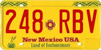 NM license plate 248RBV