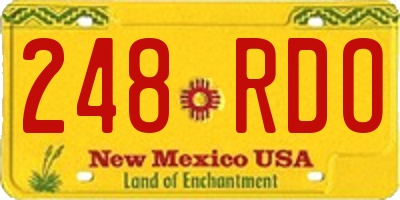 NM license plate 248RDO