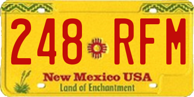 NM license plate 248RFM
