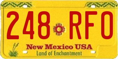 NM license plate 248RFO