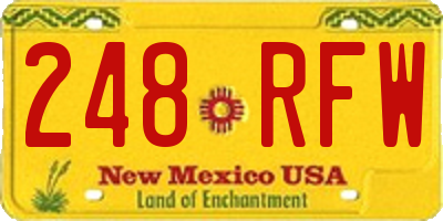 NM license plate 248RFW