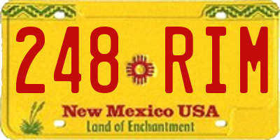 NM license plate 248RIM