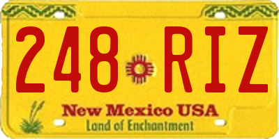 NM license plate 248RIZ
