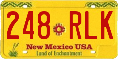 NM license plate 248RLK