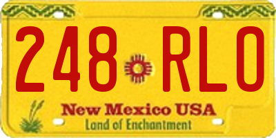 NM license plate 248RLO