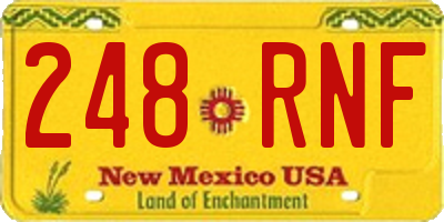 NM license plate 248RNF