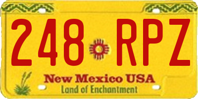 NM license plate 248RPZ