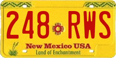 NM license plate 248RWS