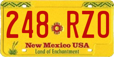 NM license plate 248RZO
