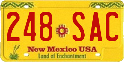 NM license plate 248SAC