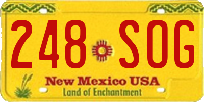 NM license plate 248SOG