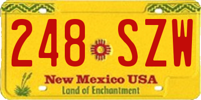 NM license plate 248SZW
