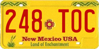 NM license plate 248TOC