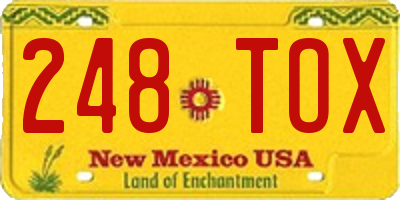 NM license plate 248TOX
