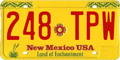 NM license plate 248TPW