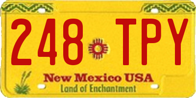 NM license plate 248TPY